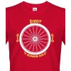 Pánské Tričko tričko pro cyklistu Život v jednom kole červená