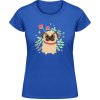 Dámské tričko s potiskem Akční Dámské Triko Soft-Style Gildan Motiv pejska s květinkou Royal Blue