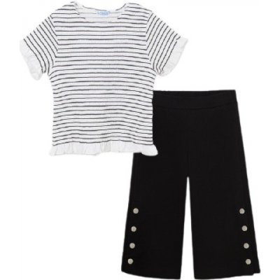 Mayoral dívčí set kalhoty a tričko KR, bílá/černá