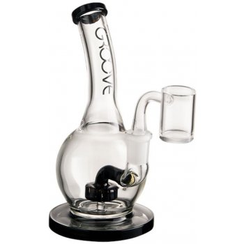 Groove Round Rig 17.8 cm Black and Clear skleněný bong