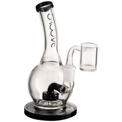 Groove Round Rig 17.8 cm Black and Clear skleněný bong – Zboží Dáma