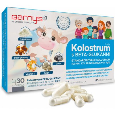 Barny's KOLOSTRUM s beta-glukany forte 30 kapslí – Hledejceny.cz