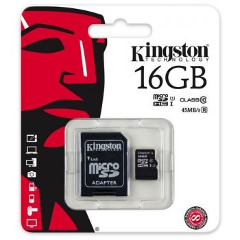 Kingston microSDHC 16 GB UHS-I U1 SDC10G2/16GB