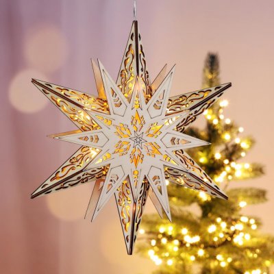 Haushalt international LED Dřevěná hvězda 30 cm 845461 – Hledejceny.cz