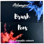 Artmagico Brush pens 10 ks metalické odstíny 181967 – Zboží Živě