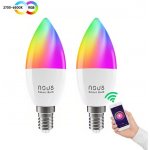 Smart sada LED žárovek E14 4,5W RGB Nous P4/2pack WiFi Tuya – Hledejceny.cz