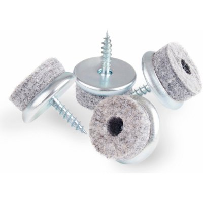 Walteco Filcový kluzák s vrutem, průměr 20mm, šedý, 4ks , 84989 – Sleviste.cz