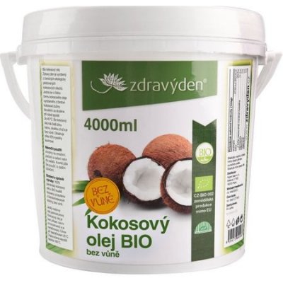 Zdravý den Bio kokosový olej bez vůně 4000 ml – Zbozi.Blesk.cz