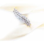 Svatební spona stříbrná s lesklými cirkony a lístečky – Hledejceny.cz