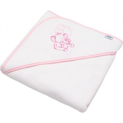 New Baby Dětská froté osuška s výšivkou a kapucí bílá sloník – Zboží Dáma