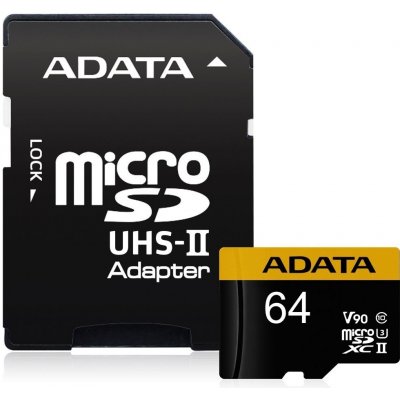 ADATA microSDXC 64 GB UHS-II U3 AUSDX64GUII3CL10-CA1 – Zbozi.Blesk.cz
