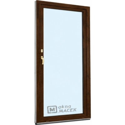 Kömmerling balkonové dveře 70 AD OS levé tmavý dub/tmavý dub 90 x 220 cm oboustranná klika + FAB + hliníkový práh – Hledejceny.cz