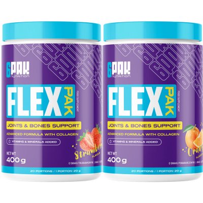 6Pak Nutrition Flex Pak 400 g Pomeranč + 400 g Jahoda – Hledejceny.cz