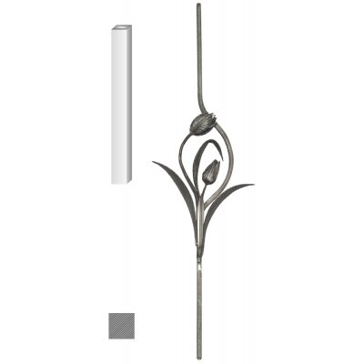 Kovoinox Tyč 12 x 12 mm, 950 x 250 mm s tulipánom – Hledejceny.cz
