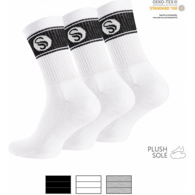 Stark Soul ponožky pánské sportovní RETRO 3 páry Černá