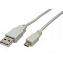 Roline 11.02.8760 USB 2.0 kabel, USB A(M) - microUSB B(M), 1m, plochý, černý