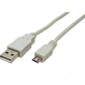 Roline 11.02.8760 USB 2.0 kabel, USB A(M) - microUSB B(M), 1m, plochý, černý