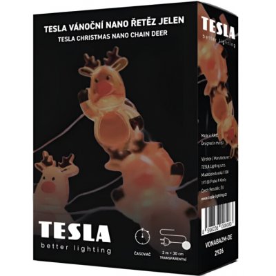 TESLA lighting Tesla - vánoční nano řetěz Jelen, 20LED, 3000K, 2m + 30cm, 2xAA batterie, časovač, IP20 – Hledejceny.cz