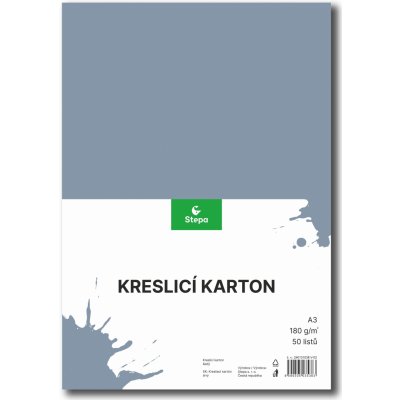 Karton barevný kreslicí A3 420 x 297 mm 50 listů/180g šedý – Zboží Dáma