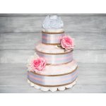 PASTELL Decor Plenkový dort pro holčičku bílý Bez hračky 2 Miminko váží 3 až 6 kg – Zboží Dáma