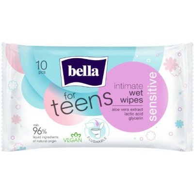Bella for Teens intimní vlhčené ubrousky Sensitive 10 ks – Zboží Dáma