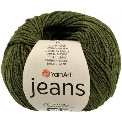 YarnArt Jeans 82 army zelená