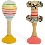 Bigjigs Toys Sada Rumba koule žlutá a rolničky růžové – Zbozi.Blesk.cz