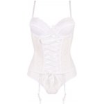 Krajkovaný korzet s podvazky – bílý – Zboží Dáma