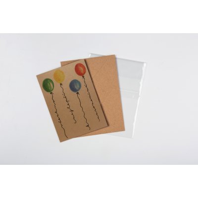 Přáníčko BeBechy - A6 - recyklovaný papír - Balónky – Zboží Mobilmania
