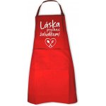 Fajntričko.cz Zástěra Láska prochází žaludkem Červená – Hledejceny.cz