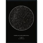 Jen tak z lásky Hvězdná mapa životního okamžiku - Váš originální dárek s hloubkou Rozměr plakátu: 30 × 40 cm (tištěný plakát), Barva pozadí: Černá, Volba rámu: Černý dřevěný rám – Hledejceny.cz