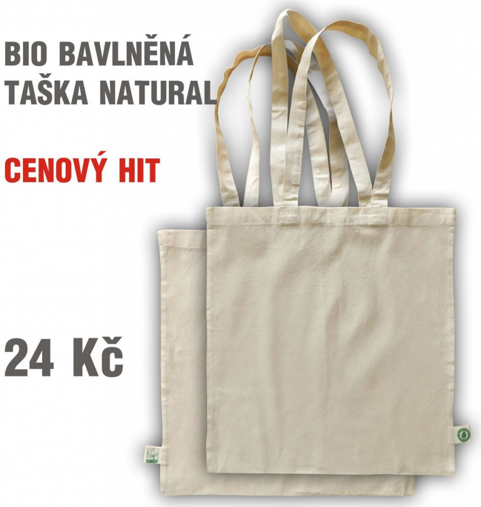BIO Bavlněná taška dlouhá ucha, Natural od 29 Kč - Heureka.cz