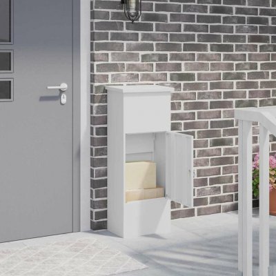 Schránka na balíky s úložištěm Bílá 44,5 x 29 x 110,5 cm Ocel – Hledejceny.cz