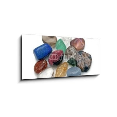 Obraz 1D panorama - 120 x 50 cm - Crystal therapy tumbled stones Křišťálová terapie klesla kameny