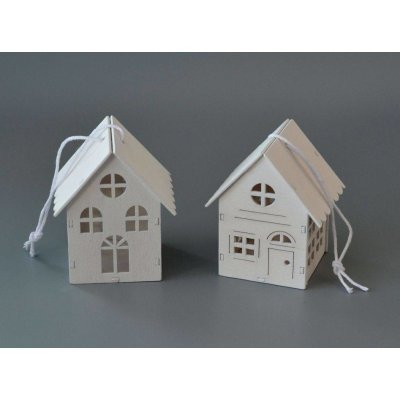 Dřevěná dekorace - Domeček bílý 3D vzor D – Hledejceny.cz