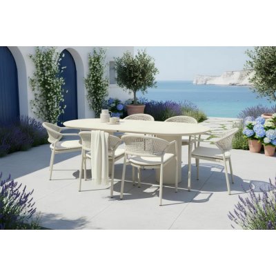 Hartman Valencia & Taragona beige – stůl 220 × 100 cm + 6 křesel – Hledejceny.cz