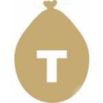 Balónek písmeno T zlaté – Sleviste.cz
