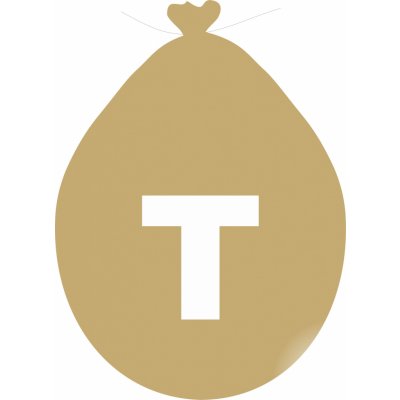 Balónek písmeno T zlaté – Sleviste.cz