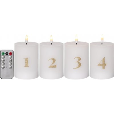 STAR TRADING 4x LED adventní svíčka se zlatými čísly FLAMME ADVENT – Hledejceny.cz