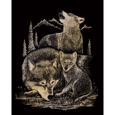 Royal & Langnickel Škrabací obr. stříbrný Vlci – Zboží Mobilmania