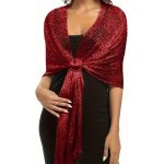 Společenský šál s třásněmi červená – Zboží Dáma