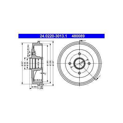 ATE brzdový buben 24.0220-3013.1
