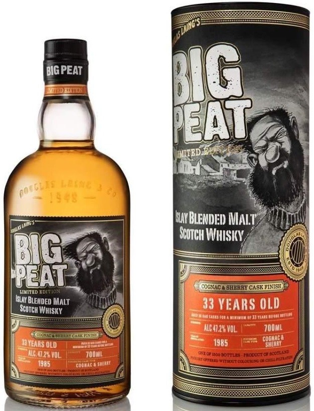 Big Peat Cognac & Sherry Cask Finish 33y 47,2% 0,7 l (tuba)