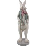 Bílá dekorace socha králík ve vestičce s hůlkou 17*15*53 cm – Hledejceny.cz