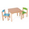 Dětský stoleček s židličkou Hajdalánek stolek Maty + židličky Luca modrá zelená