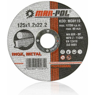 Mar-Pol Kotouč řezný 125 x 1,2 x 22,2 mm M08115 – HobbyKompas.cz