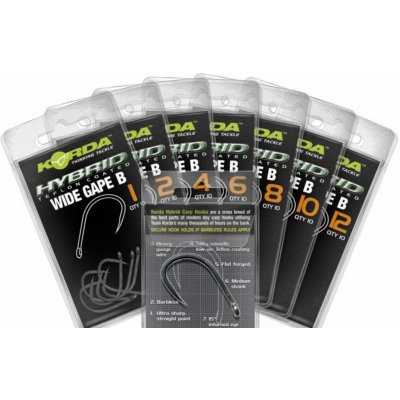 Korda Wide Gape Barbless vel.4 10ks