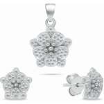 Brilio Silver Krásná stříbrná sada šperků se zirkony Květiny SET264W – Sleviste.cz
