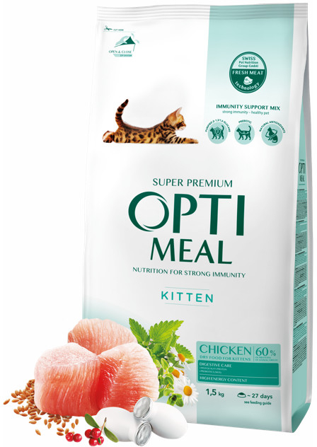 OPTIMEAL For kittens chicken 1,5 kg
