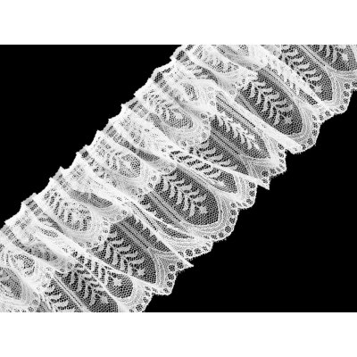 Prima-obchod Silonová krajka řasená / volánek šíře 85; 95 mm, barva 5 (95 mm) bílá – Sleviste.cz